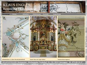 Webseite von Klaus Engler, Restaurator und Kirchenmaler in Untereggen
