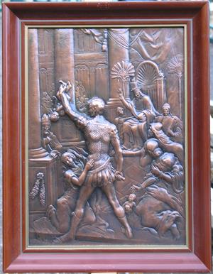 handgetriebens Kupferrelief